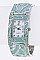 Fashionable Crystal & Enamel Bracelet Watch LA-OB068L4