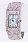 Fashionable Crystal & Enamel Bracelet Watch LA-OB068L4