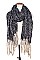 OBLONG TWO TONE FRINGED SCARF