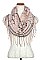 FRINGE TRIM SQUARE PATTERN INFINITY SCARF