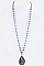 Stylish Mix Beads & Stone Slice Pendant Necklace LAON5210