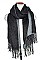 OBLONG FRINGE TWO TONE SCARF