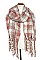 OBLONG CHECKERED FRINGE SCARF