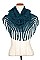 TUBE TWO TONE FRINGE INFINITY SCARF
