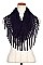 TUBE TWO TONE FRINGE INFINITY SCARF