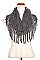 TUBE TWO TONE FRINGE INFINITY SCARF