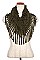 TUBE TWO TONE FRINGE INFINITY SCARF