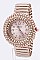 Fashionable Crystal Bezel Stretch Bracelet Watch LA-484STR