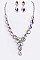 CLASSY CRYSTAL TEARDROP STATEMENT NECKLACE SET