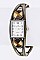 Stylish Checker Patterned Wooden Accent Bangle Watch LA-BG1235L5