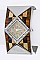 Stylish Crystal & Block Patterned Wooden Accent Bangle Watch LA-BG1235L19