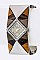 Stylish Crystal & Block Patterned Wooden Accent Bangle Watch LA-BG1235L20