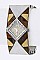 Stylish Crystal & Block Patterned Wooden Accent Bangle Watch LA-BG1235L20