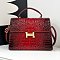 Quality " H " Metal Accent Crocodile Satchel