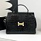 Quality " H " Metal Accent Crocodile Satchel