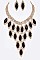 MULTI LAYER CRYSTAL STATEMENT NECKLACE SET