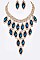MULTI LAYER CRYSTAL STATEMENT NECKLACE SET