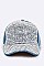 Crystal Distressed Denim Cap