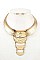 HAMMERED LINK METAL COLLAR NECKLACE SET
