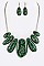 Resin Stones Statement Necklace Set