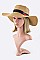 Pack of 12 (pieces) Assorted Rose Embroidery Band Straw Floppy Hat LASHT113