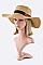Pack of 12 (pieces) Assorted Rose Embroidery Band Straw Floppy Hat LASHT113