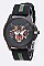 Stripped Strap Bob Cat Print Watch