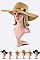 Pack of 12 Plushy Pompom Band Straw Floppy Hat