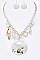 Mix Charm Mix Shell Statement Necklace Set