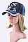 Crystal Fleur De Lis Embelished Fashion Denim Cap LA-EMH8457
