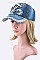 Crystal Fleur De Lis Embelished Fashion Denim Cap LA-EMH8457