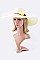 Pack of 12 Plushy Pompom Band Straw Floppy Hat