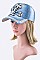 Crystal Fleur De Lis Embelished Fashion Denim Cap LA-EMH8457