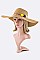 Pack of 12 Plushy Pompom Band Straw Floppy Hat