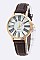 Fashionable Roman Dial Croc Embossed Band Classic Watch LA 04-4202