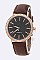 Trendy Crystal Bezel Leather Band Fashion Watch LA 04-4171