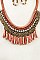 FRINGE BEAD CHAIN ACCENT NECKLACE SET