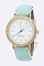 Trendy Crystal Bezel Leather Band Fashion Watch LA 04-4171