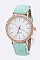 Trendy Crystal Bezel Leather Band Fashion Watch LA 04-4171