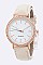 Trendy Crystal Bezel Leather Band Fashion Watch LA 04-4171