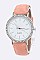 Trendy Crystal Bezel Leather Band Fashion Watch LA 04-4171