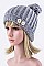 Trendy Button Accent Pom Pom Beanie LA-EMH8529