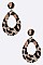 Leopard Print Crystal Pave Teardrop Earrings