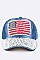 Crystal US Flag Embelished Fashion Denim Cap LA-EMH8421DD