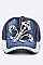 Crystal Fleur De Lis Embelished Fashion Denim Cap LA-EMH8457
