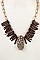 FRINGE WOOD BIB NECKLACE SET