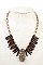 FRINGE WOOD BIB NECKLACE SET