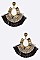 Baguette Crystal Layered Tassel Earrings