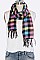 Pack of 12 Trendy Mix Plaid Fleeced Scarf Set