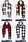 Pack of 12 Stylish Mix Plaid Fleeced Scarf Set